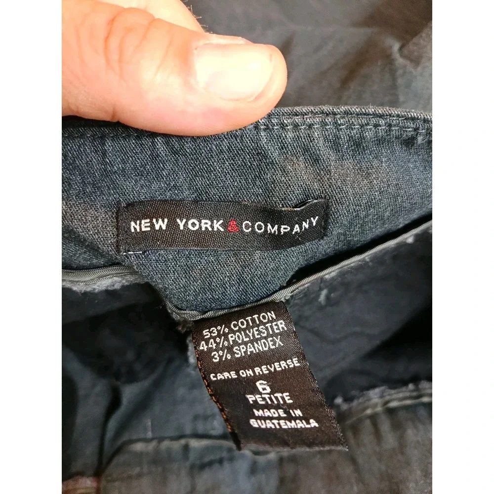 New York & Company Women's Size 6 Petite Gray Flared Dress Pants Stretch